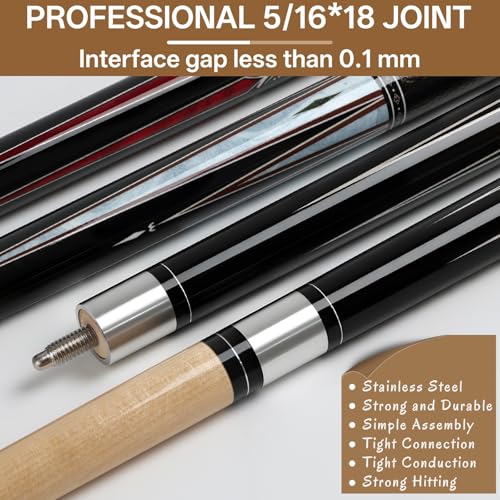 Kmise Pool Stick Set of 4, 58" Canadian Maple Pool Cue Sticks for Adults, 18 19 20 21oz Professional Billiards Pool Cue for Bar House Pool Table Sports - Image 4