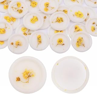 25Pcs Self Adhesive Wax Seal Stickers Dry Floral Babys Breath Envelope Seal Stickers Perfect for Gift Wrapping,Wedding Invitations, Bridal Shower Party,Birthday (Yellow)