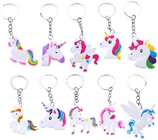 LOKIPA 20PCS Assorted Unicorn Keyrings Key Chain Key ring for Kids Party Bag Fillers