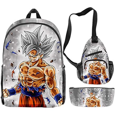 WANHONGYUE Dragon Ball Anime 3D Printing Rucksack School Bag Set 3 in 1: Backpack + Chest Bag + Pencil Case Picture / 31 Cover