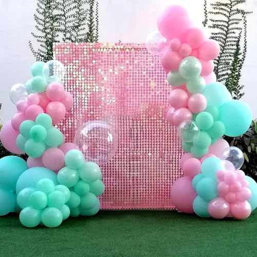 Image of RUBFAC 135pcs Clear Balloons, Latex Transparent Balloon Different Sizes 18 12 10 5 Inch for Garland Arch Birthday Party Baby Shower Wedding Decoration