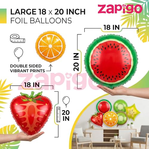 Image of Balloonistics Fruits Theme Happy Birthday Balloon Bouquet Pack Of 5