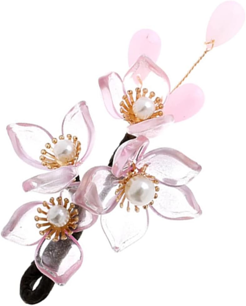 Mikinona Headpiece, 1 piece, antique hairpin, pink flowers, hair clip, hair accessory for Chinese costumes, hair clip in Chinese style, flower headpiece, styling clip, clothing, alloy