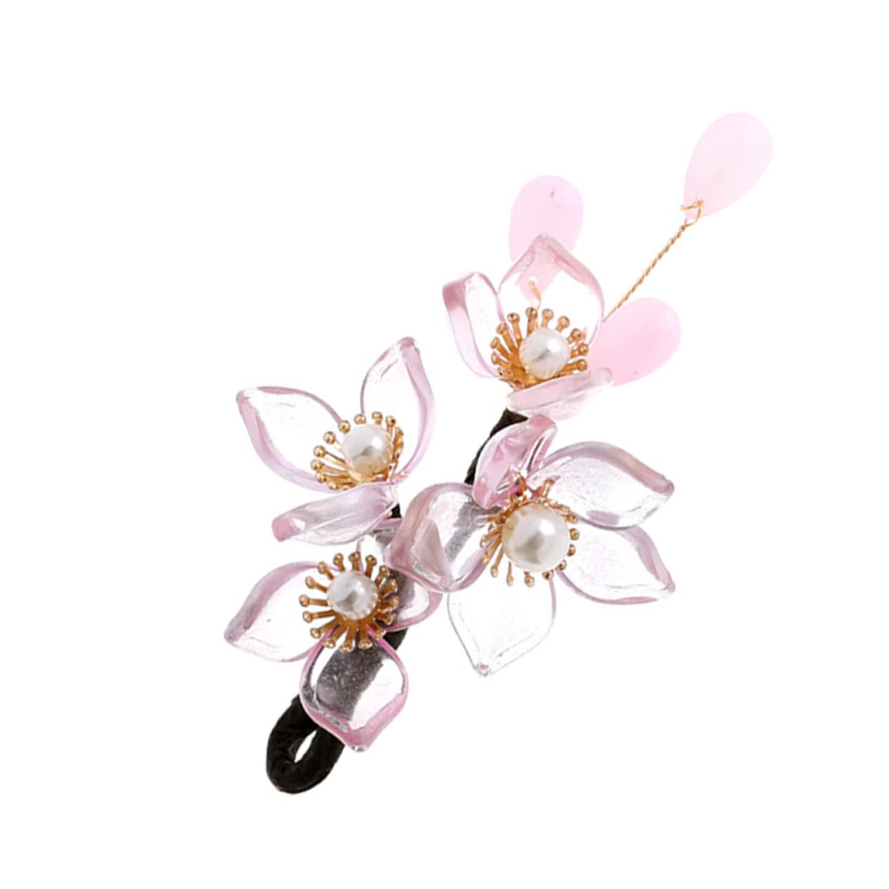 Mikinona Headpiece, 1 piece, antique hairpin, pink flowers, hair clip, hair accessory for Chinese costumes, hair clip in Chinese style, flower headpiece, styling clip, clothing, alloy