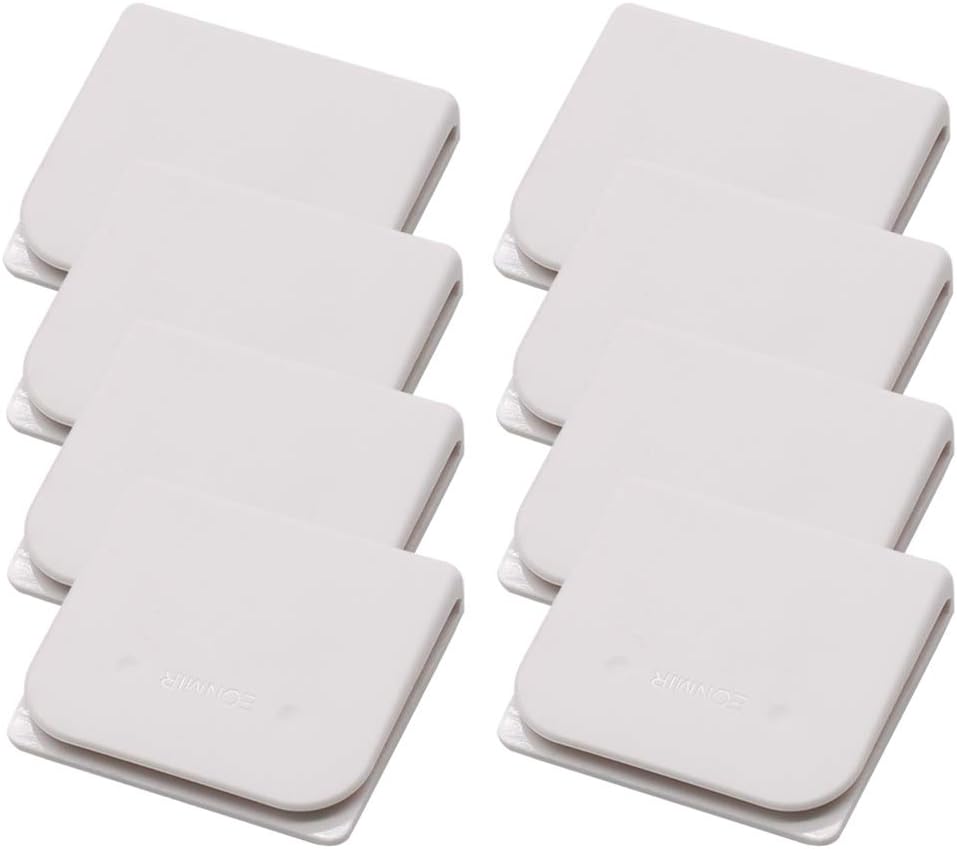 EONMIR8 Pack Windproof Stop Protect Clips, Shower Splash Guard Curtain Clip, Self Adhesive Shower Curtain Clips Splash (White)