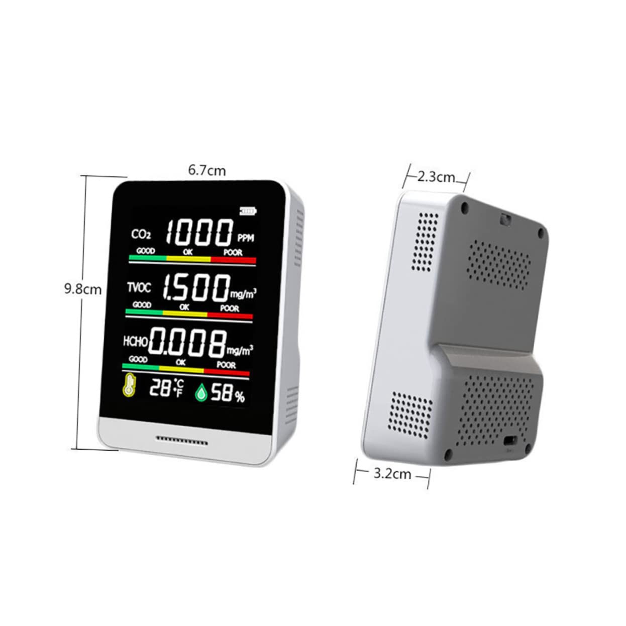 SOLUSTRE Ir Detector Co2 Monitor Desktop Hygrothermograph Home Air Tester Indoor Air Tester