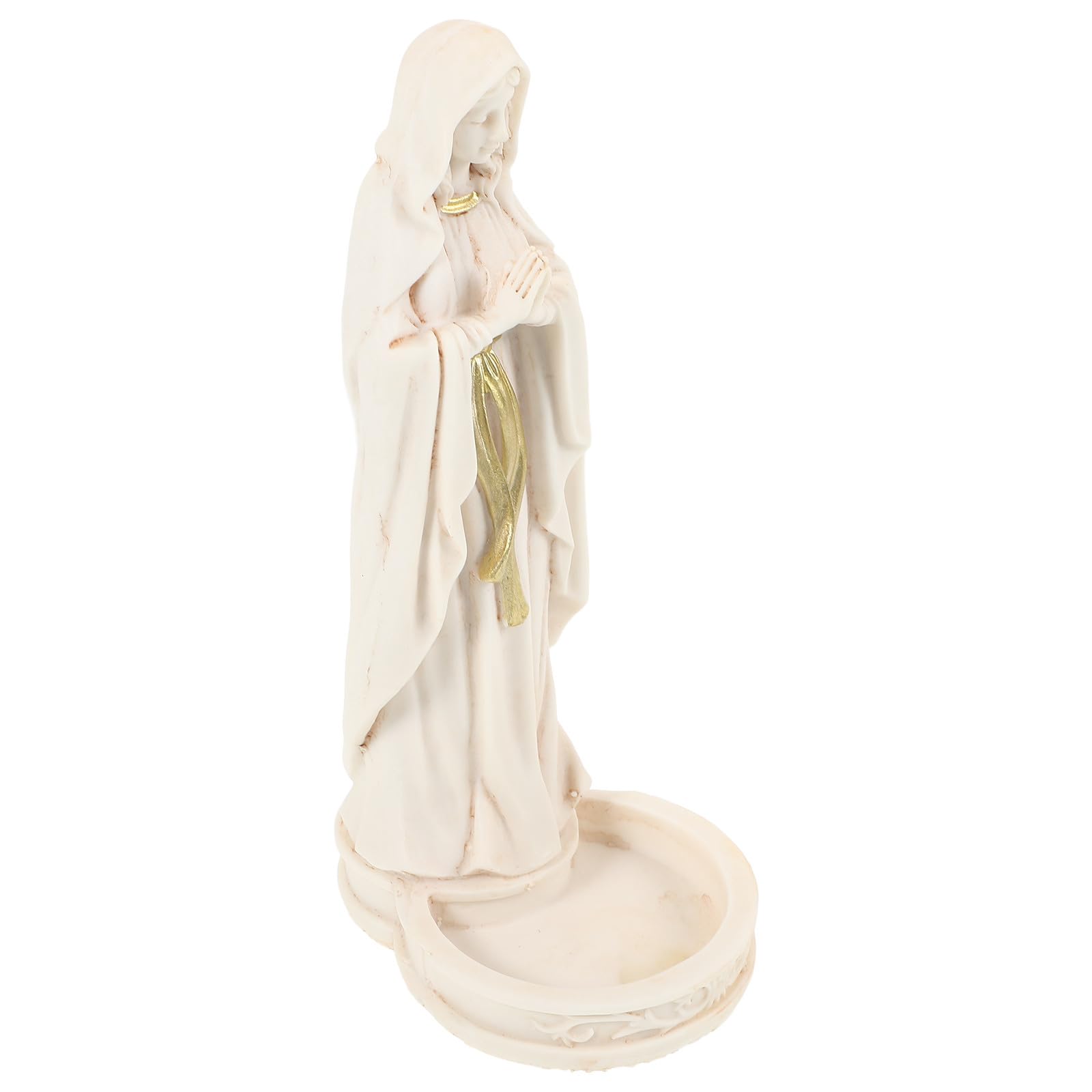 Statua Decorazione Versatile della Vergine in Resina Bianca e Facile da Mantenere Eleganza Artistica per Soggiorno e Fotografia