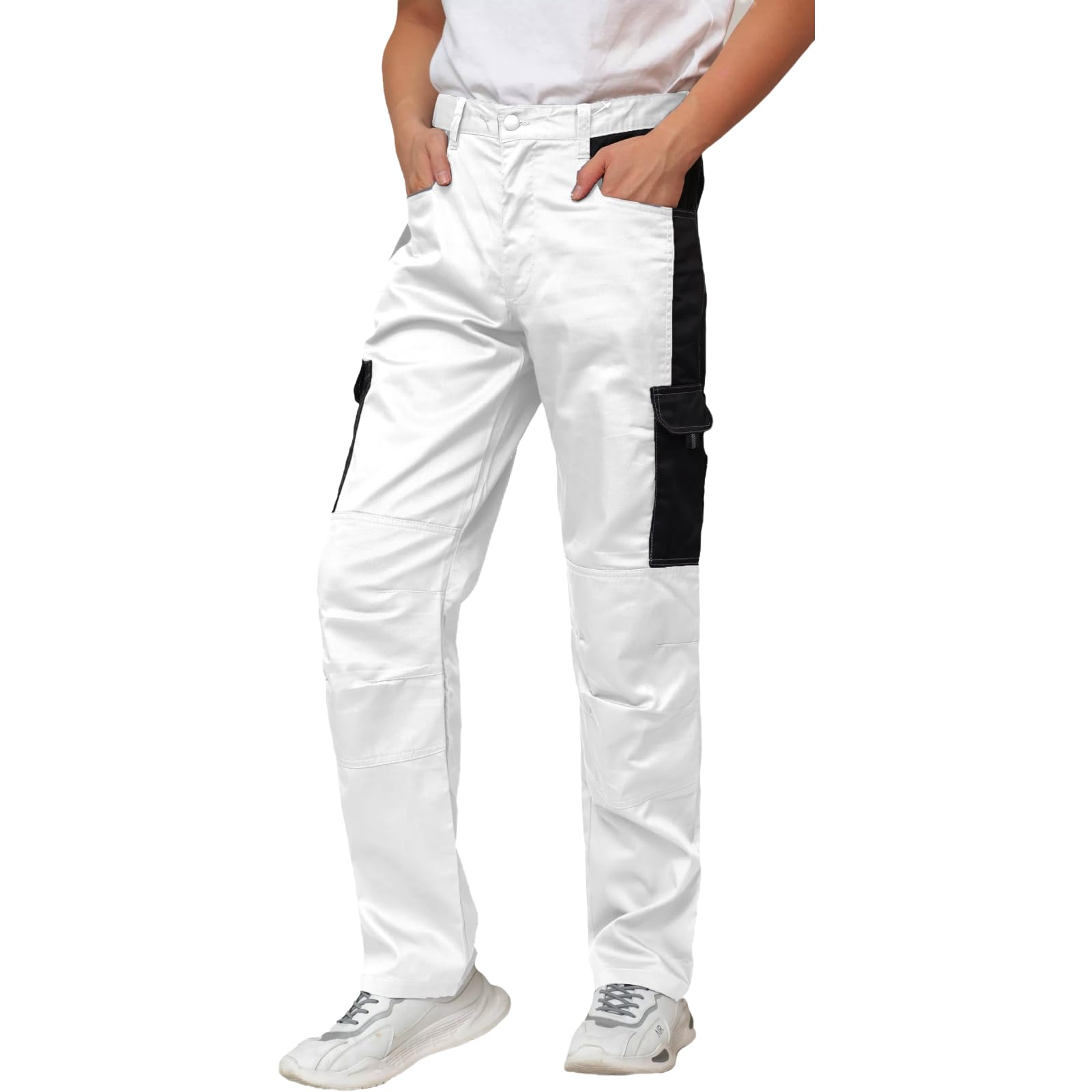 WORK IDEA Werkbroek voor heren, camouflagebroek, cargobroek met kniezakken aan de binnenkant, 46 WORK IDEA Werkbroek voor heren, camouflagebroek, cargobroek met kniezakken aan de binnenkant, 46
