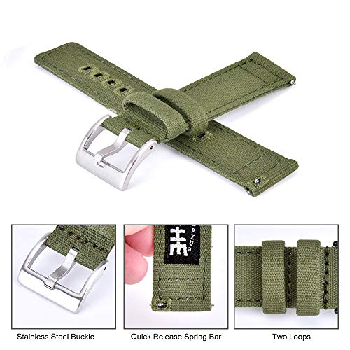 Image of Ritche Christmas Gift Canvas Vintage Quick Release Watch Band 18mm 20mm 22mm 24mm Replacement Watch Straps for Men Women, White Elephant Gifts, Stocking Stuffers for Men, Father's Day gifts