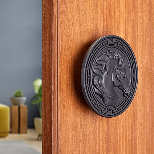 Image of LAPO Heavy Duty Pull Push Handle, 4 Inch Zinc Door Handle for Entrance Doors, Strong Grip Design for Wooden & Glass Doors, Scratch Resistant, Fast & Easy Mounting, Black Finish - Pack of 1
