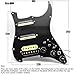 Humbucker Electric Guitar Pickguard Pickup with Singlecut Wiring Loaded Prewired Pickguard SSH Guitar Pickguard Swith Control Scratchplate Assembly for Fender Strat Guitar (Right Hand-Black)