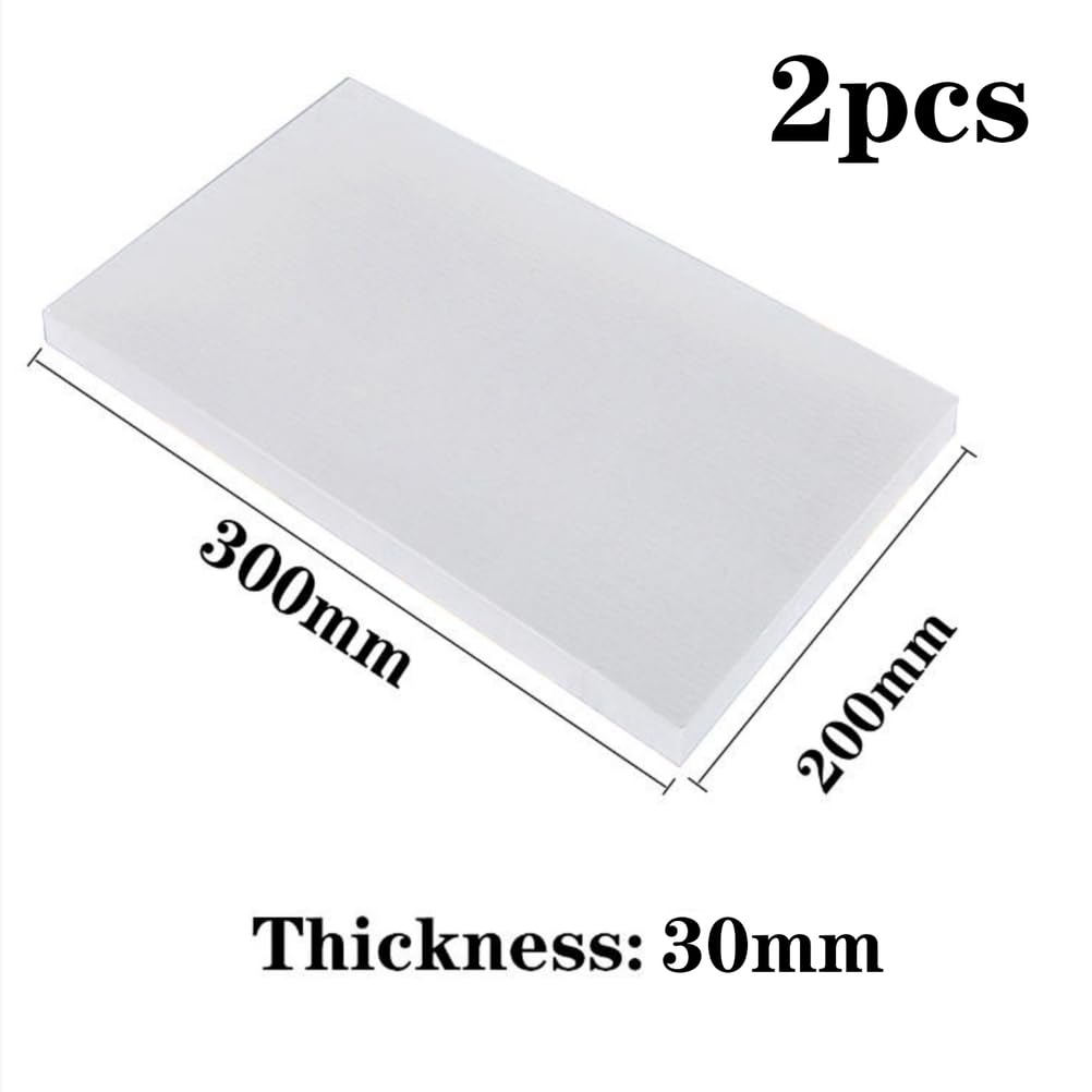 Fibra di Ceramica Pannello Inorganico 300mmx200mmx30mm,2 Pezzi | Coperta in Fibra di Ceramica,Pannello Isolante,Stabilità alle Alte,Temperature Bassa,Resistente al Calore,Ignifugo