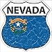 Smart Blonde Nevada State Flag Shield Aluminum, Vinyl Lettering, Vintage Retro Outdoor and Indoor Sign Wall Decoration - 11" - Great Gift for Patrotic, Memorial Day