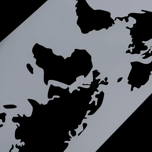 Miniatura 5 de Plantilla de pastel de diseño de mapa mundial, plantilla de plástico hueco de impresión de pastel decorativo borde de flor, moldura de dibujo,