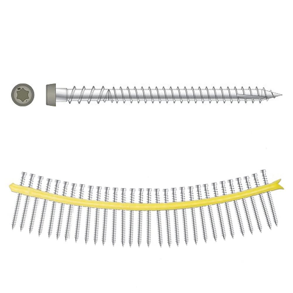 QuikDrive DCU234S316GR - #10 x 2-3/4" 316SS Collated DCU Composite Deck Screw Gray 1000ct
