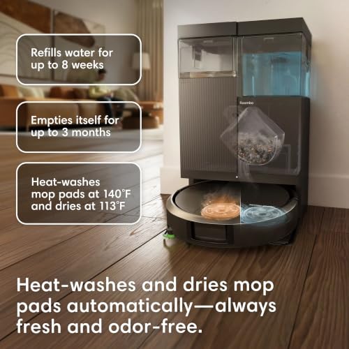Image of iRobot Roomba Plus 515X Combo Robot + AutoWash Dock, Self‑Cleaning, Heated Wash & Heated Dry, Auto‑Empties up to 90 Days, 2.5X Power-Lifting Suction, 2X Deeper Mopping, Ideal for Pet Hair