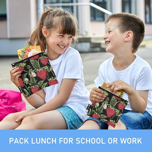 Bolsas reutilizables para snacks viaje 3 piezas rojo miniatura 6