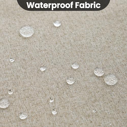 Image of COSVIYA 100% Blackout Natural Linen Curtains & Drapes 72 Inch Length | Light Blocking Full Room Darkening Grommet Insulated Thermal Window Panels for Bedroom /Living Room,52x72 inches,2 Panels