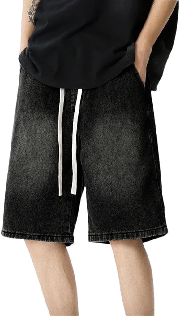 Men's Solid Color Casual Simple Soft and Comfortable Classic Denim Shorts