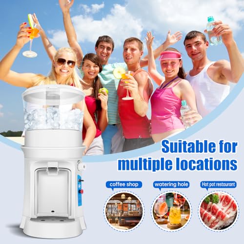 Vtsmax Commerical Ice Crusher, 500W Shaver Snow Cone Machine, Thickness Adjustable Ice Shaving Machine 1499LBs/hr Rotate Speed&Strong Power for Parties Events Snack Bar, Home and Commerical Use