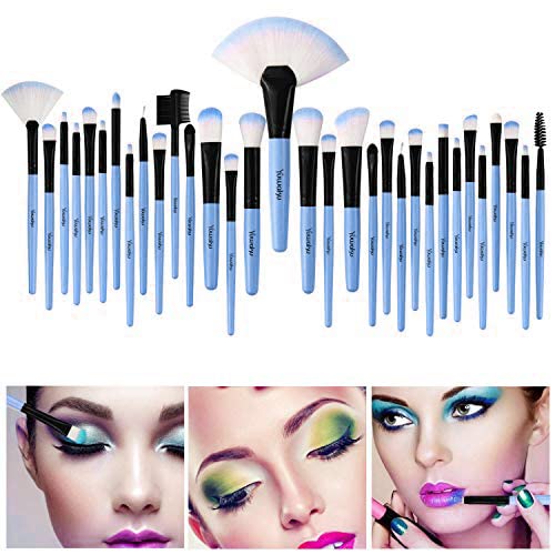 For Beginners, Multi Number of Brush Set, Soft Bristle Wooden Handle, Daxstar Blue