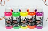 Createx Airbrush Colors Fluorescent Paint Set 10 pcs. by SprayGunner