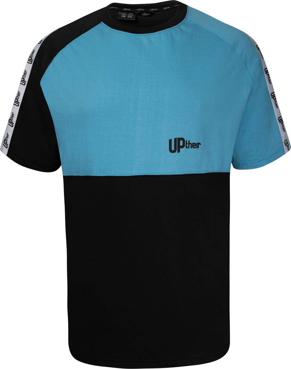 Uptheir Men's Eagle Cut & Sew Crew Neck T-Shirt - Blue Black (UK, Alpha, XL, Regular, Regular)