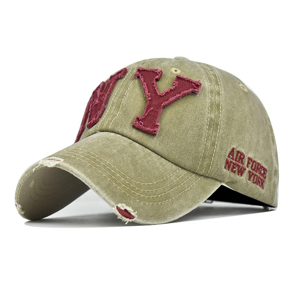 Men's Baseball Caps，NY Embroidery,Classic Outdoor Cap Unisex Baseball Caps，Dad Truck Driver hat, Light Green, M