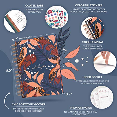 Image of PLANBERRY Hourly Schedule Planner Premium - Undated Weekly Organizer with Time Slots & Monthly Budget - Time Management, Goal Setting, to-Do List & Habit Tracker - 6.9 inchx8.5 inch (Tropical Night, A5, 2020)