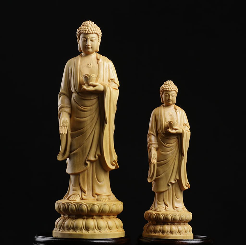阿弥陀仏 特上彫 阿弥陀如来 仏教工芸品 禅意 木彫仏像 置物