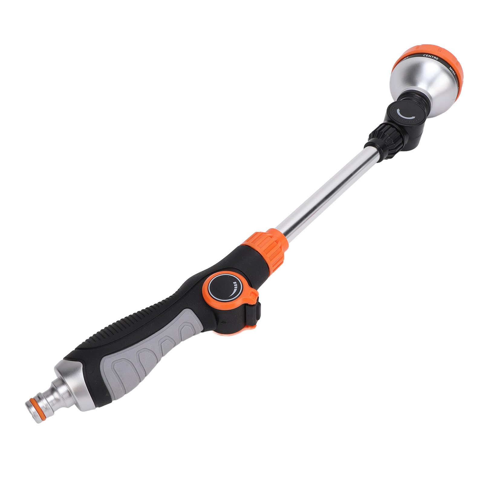 Watering Wand, Garden Hose Nozzle Aluminum Alloy Long Hose Nozzle Sprayer 8 Patterns Sprinkler Wand Hose End Sprayer for Hanging Baskets, Shrubs, Garden and Car Washing