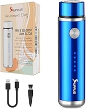 SUPRUS Mini Electric Lady Razor USB Rechargeable with LED Battery Display for Effortless Daily Hair Removal (Blue)