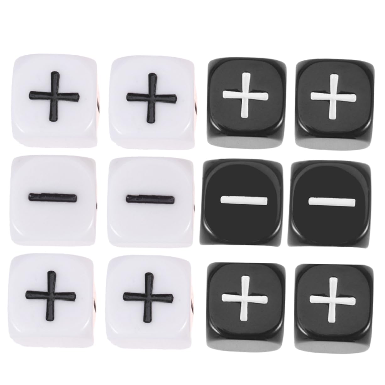 12pcs 6 Big Size Dice Game Minus Plus Sign Dice Acrylic Large for