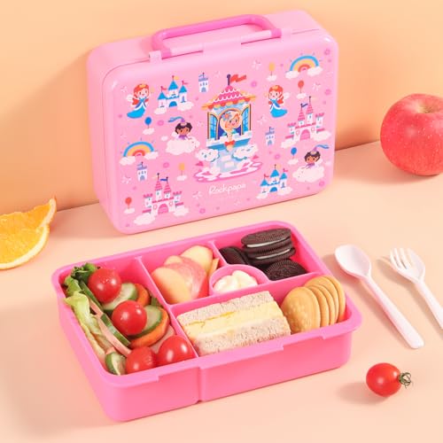 Image of rockpapa 5.5 Cups Bento Lunch Box for Kids, 5-Compartment, Fairies