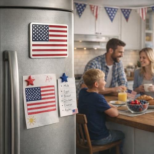 Imán metálico decorativo bandera USA rectangular miniatura 2
