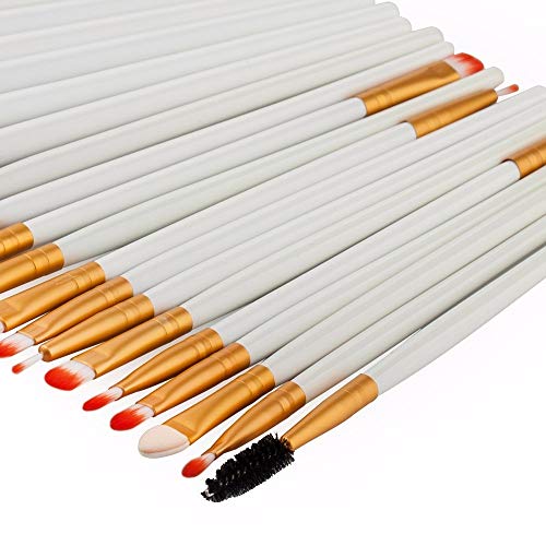 Kit Pinceis Branco Maquiagem Profissional 20 Peças