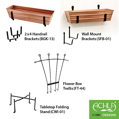 Achla Designs C-08C Copper, Small Galvanized Steel Window Flower Box #TOP4