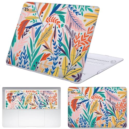 Funda MacBook Air 15 M3 hojas coloridas para estudiantes y profesionales creativos