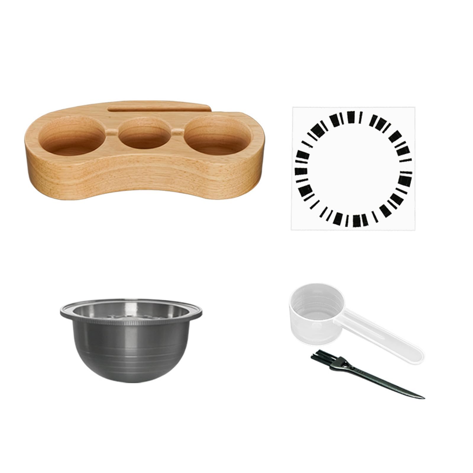 Tsophreniq Stainless Steel Coffee Pods with Tamper & Refill Tray for Compact Countertop Storage Kitchen Accessory