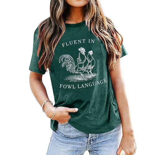 Chicken Shirt Women Farm Tees Funny Graphic Shirt for Chicken Lovers Farm Shirts Chicken Mom Tee Tops