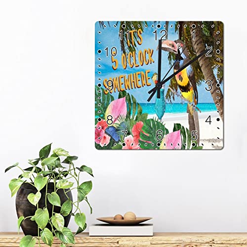 Horloge murale perroquet à piles sans fil pour une décoration murale vintage - 3