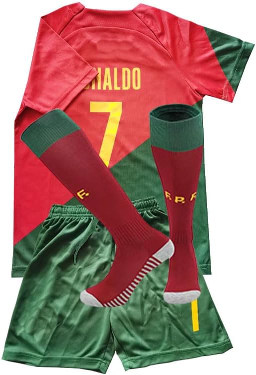 Soccer Jersey Boys,Boys' Soccer Jersey 7# Soccer Jersey for Kids Football Youth Jerseys 3 Piece