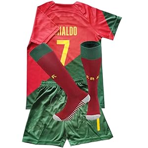 Soccer Jersey Boys,Boys’ Soccer Jersey 7# Soccer Jersey for Kids Football Youth Jerseys 3 Piece