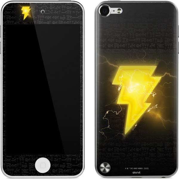 Skinit Decal MP3 Player Skin Compatible with iPod Touch (5th Gen&2012) - Officially Licensed Warner Bros Black Adam Lightning Bolt Design