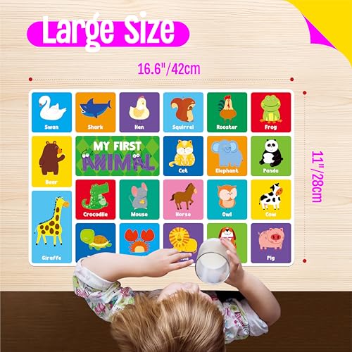 Set de table enfants alphabet et chiffres : lot de 6 tapis lavables