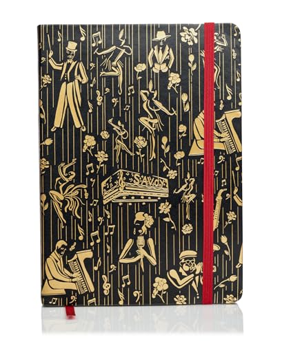 Carnet de notes en cuir végétalien noir Harlem Candle Co de 300 pages