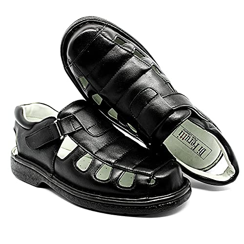 Sandália Masculina Conforto Antistress Ortopédica Fechada 331 (42, Preto)