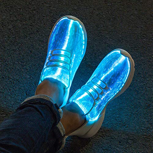 Hot Dingding Fiber Optic Led Shoes For Women Men Light Up Sneakers For Adult Usb Charging Flashing Luminous Trainers Shoes White thumb #2