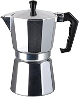 Vista 10 de J&V TEXTILES Cafetera de café y café para estufa, olla moka para café clásico italiano y cubano, cafetería (6 tazas)