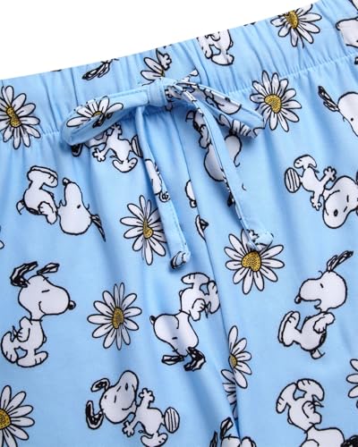 Image of COCO BRANDS Peanuts Snoopy Strawberry Shortcake Womens Pajama Sets - 2 Piece Short Sleeve Sleep Shirt and Pajama Shorts